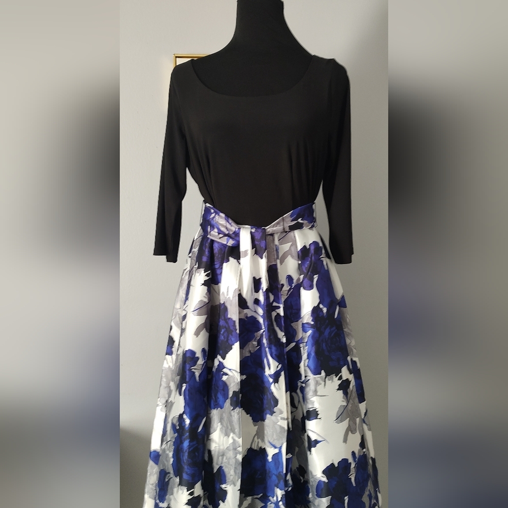 Party Dress R&M Richard Women High Low Floral Size 12 New Out Tags Style A-Line - Picture 8 of 9